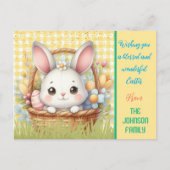 Levendige Happy Easter in gele achtergrond briefka Briefkaart (Voorkant)