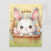 Levendige Happy Easter in gele achtergrond briefka Briefkaart (Voorkant)