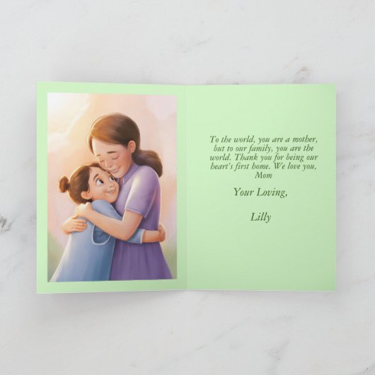 Levendige Happy Moederdag Light Groene Fotokaart (Binnen)