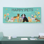 Levendige Happy Pet-reeks, aantrekkelijke Blauwgro Spandoek (Beurs)