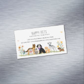 Levendige Happy Pet-reeks, kinderverzorging, groom Magnetisch Visitekaartje (Voorbeeld)