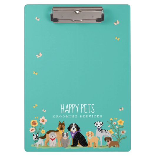 Levendige Happy Pet-reeks - Pet Care & Grooming Bl Klembord (Voorkant)
