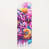 Levendige harmonie: vlinder en zonnebloem fusie yogamat (Voorkant)