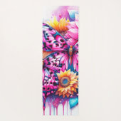 Levendige harmonie: vlinder en zonnebloem fusie yogamat (Achterkant)