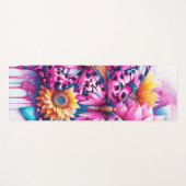 Levendige harmonie: vlinder en zonnebloem fusie yogamat (Voorkant (horizontaal))