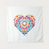 Levendige Hart Tie-Dye Wandkleed (Voorkant)