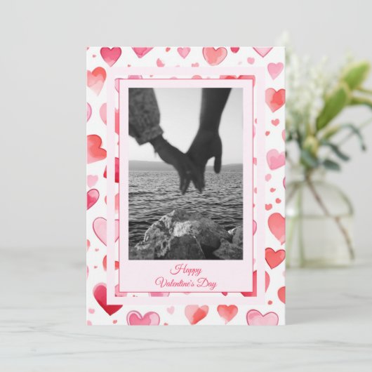 Levendige harten | Aangepaste naam | VALENTIJNSDAG Feestdagenkaart (Staand voorkant)