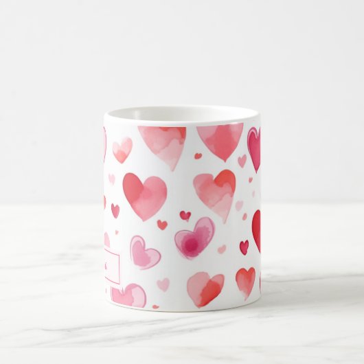 Levendige harten | Aangepaste naam | VALENTIJNSDAG Koffiemok (Center)
