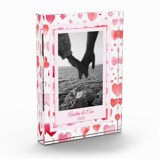 Levendige harten | Aangepaste namen | VALENTIJNSDA Fotoblokken (Links)