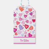 Levendige harten | Kleurrijk | Aangepast aan&Van Cadeaulabel (Voorkant)