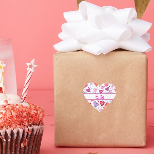 Levendige harten | Kleurrijk | Aangepast aan&Van Hart Sticker (Feest)