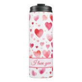 Levendige harten | Kleurrijk | Aangepaste tekst Thermosbeker (Voorkant)