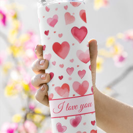 Levendige harten | Kleurrijk | Aangepaste tekst Thermosbeker