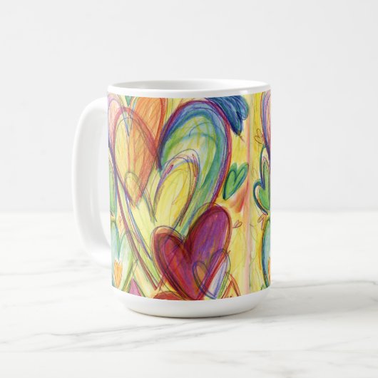 Levendige harten Kunst Aangepaste koffiebeker Koffiemok (Voorkant links)