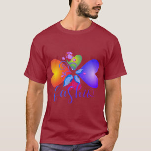 Levendige hartslagen: Multicolour Heart Design T-s T-shirt