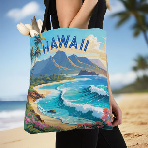 Levendige Hawaii Beach Tropical Paradise Schilderi Tote Bag