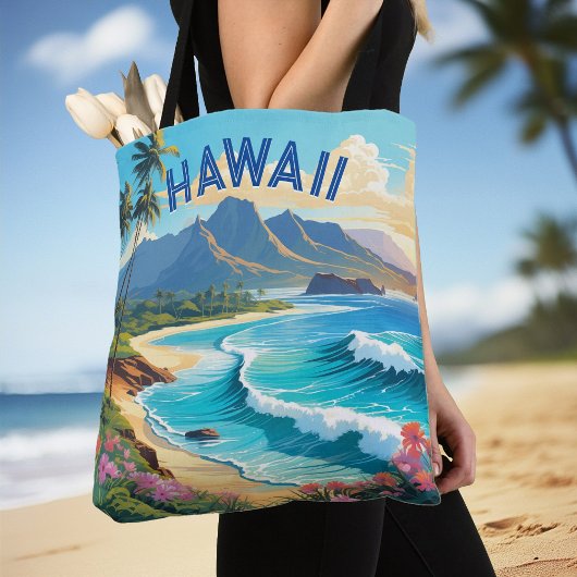Levendige Hawaii Beach Tropical Paradise Schilderi Tote Bag