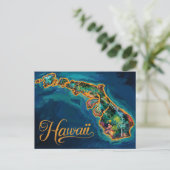 "Levendige Hawaiiaanse Paradijs Kaart Kunst (Staand voorkant)