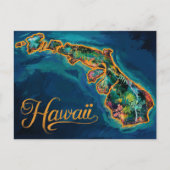 "Levendige Hawaiiaanse Paradijs Kaart Kunst (Voorkant)