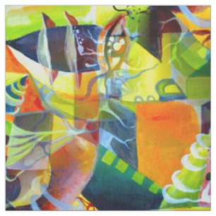 Levendige Hedendaagse Dromen in Watercolor Kunst Stof