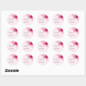 Levendige Heldere Hete Roze Bloemen Botanische Bru Ronde Sticker (Vel)