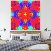 Levendige heldere kleuren Patroon Art Canvas Afdruk (Insitu (Slaapkamer))