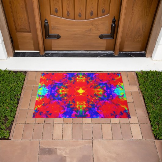 Levendige heldere kleuren Patroon Art Deurmat (Buiten)