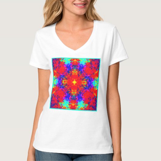 Levendige heldere kleuren Patroon Art T-shirt (Voorkant)