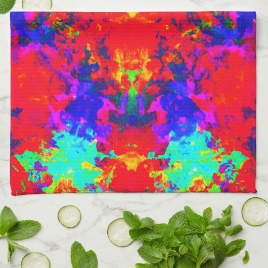 Levendige heldere kleuren Patroon Art Theedoek (Gevouwen)