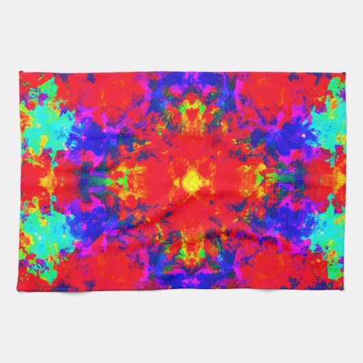 Levendige heldere kleuren Patroon Art Theedoek (Horizontaal)