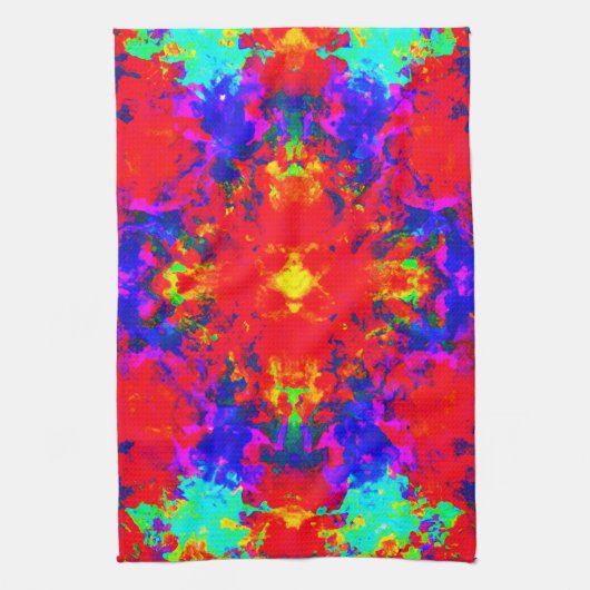 Levendige heldere kleuren Patroon Art Theedoek (Verticaal)