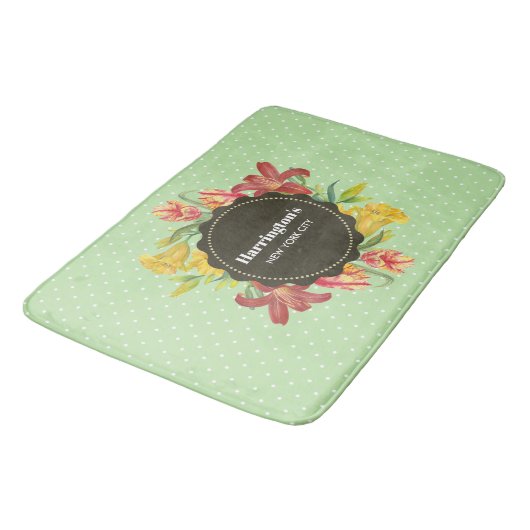 Levendige, heldere lentevloeren met pokkendots badmat (Gekanteld)