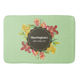 Levendige, heldere lentevloeren met pokkendots badmat