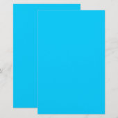 Levendige Hemelblauwe Effen Kleur Briefpapier (Voorkant / Achterkant)