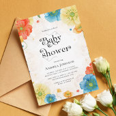 Levendige hemelse bloementuin Boho Baby shower Kaart