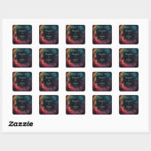 Levendige Hemelse Nevel Abstracte Draaikolk Teal R Vierkante Sticker (Vel)