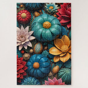 Levendige Herfst Betoverde Tuin Bloemen Legpuzzel