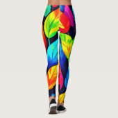 Levendige herfst bladeren patroon leggings (Achterkant)