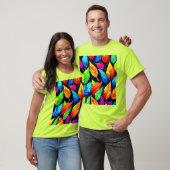 Levendige herfst bladeren patroon t-shirt (Unisex)