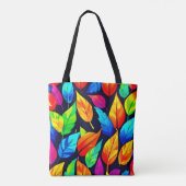 Levendige herfst bladeren patroon tote bag (Achterkant)