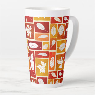 Levendige Herfst Block Leaf Print hoge mok koffie