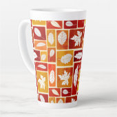 Levendige Herfst Block Leaf Print hoge mok koffie (Linkerhoek)