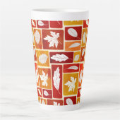 Levendige Herfst Block Leaf Print hoge mok koffie (Voorkant)