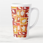 Levendige Herfst Block Leaf Print hoge mok koffie (Rechts)