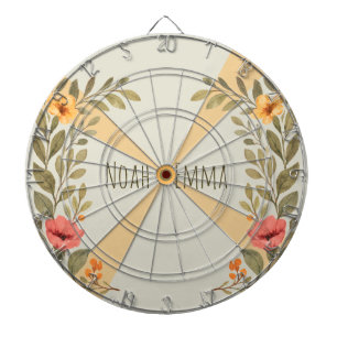 Levendige Herfst Botanische Bloemige Gepersonalise Dartbord