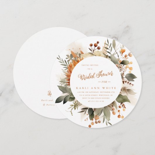 Levendige Herfst Floral Vrijgezellenfeest Kaart (Voorkant / Achterkant)