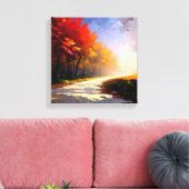 Levendige Herfst Foliage Landschapsschilderij Canvas Afdruk (Insitu (Woonkamer))