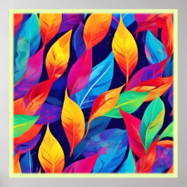 Levendige herfst laat Abstracte kunst achter Poster