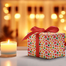 Levendige herfst laat een veelkleurig patroon acht cadeaupapier