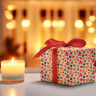 Levendige herfst laat een veelkleurig patroon acht cadeaupapier
